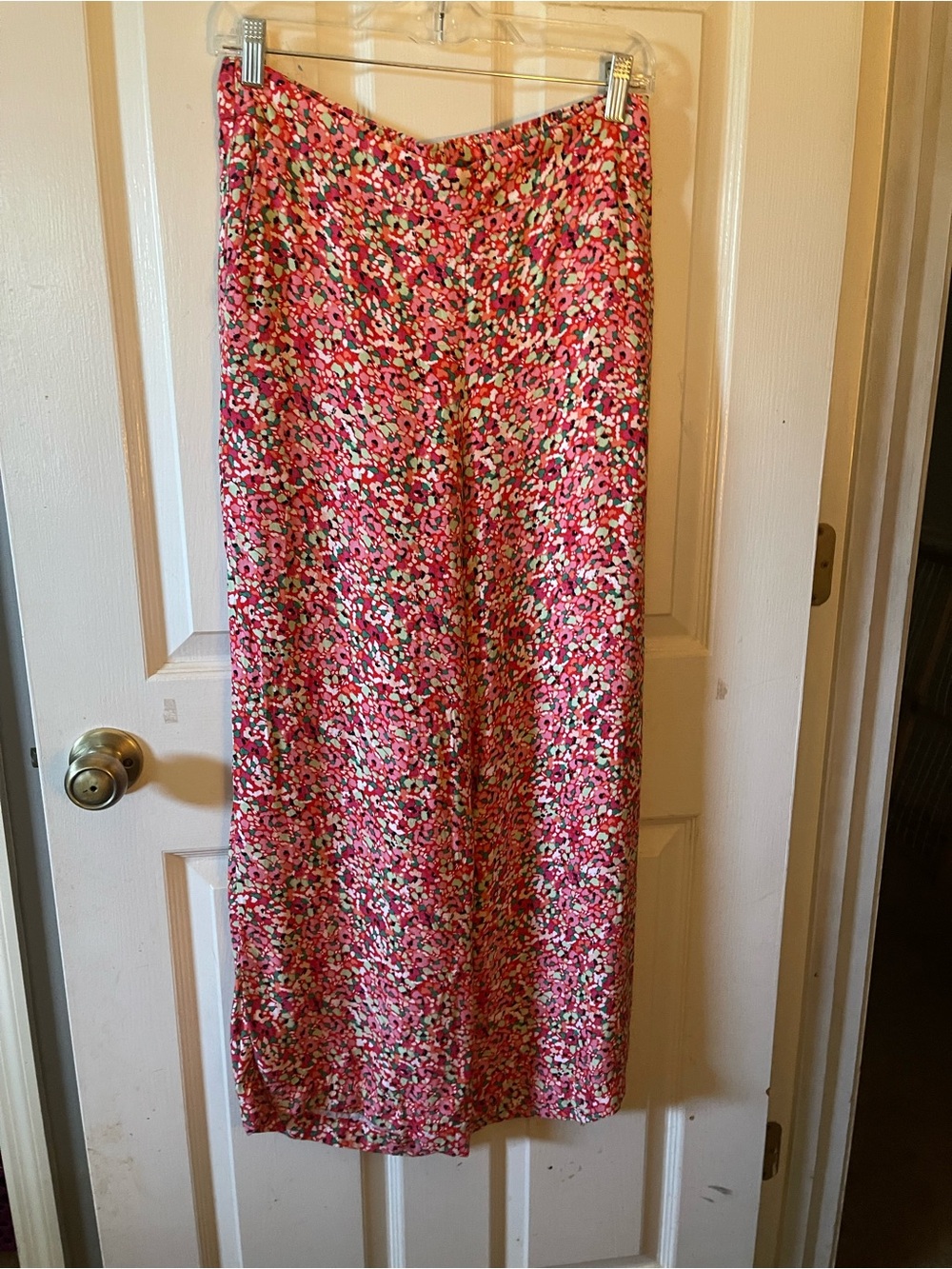 Floral Pink Multi-Color Wide Leg Pants